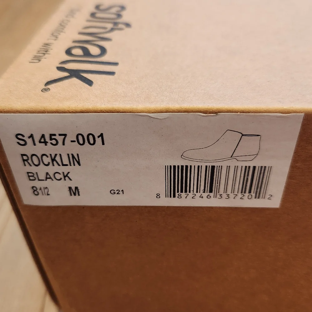 Softwalk NIB Rocklin Black Ankle Boot